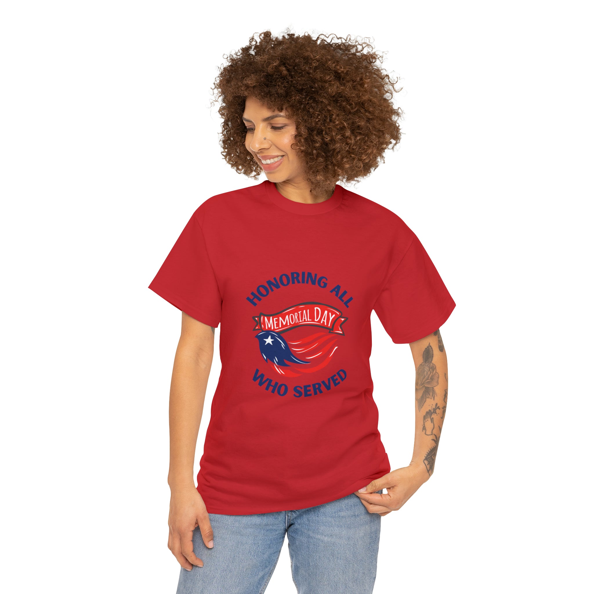 Memorial Day Honoring All Who Served Unisex Heavy Cotton Tee