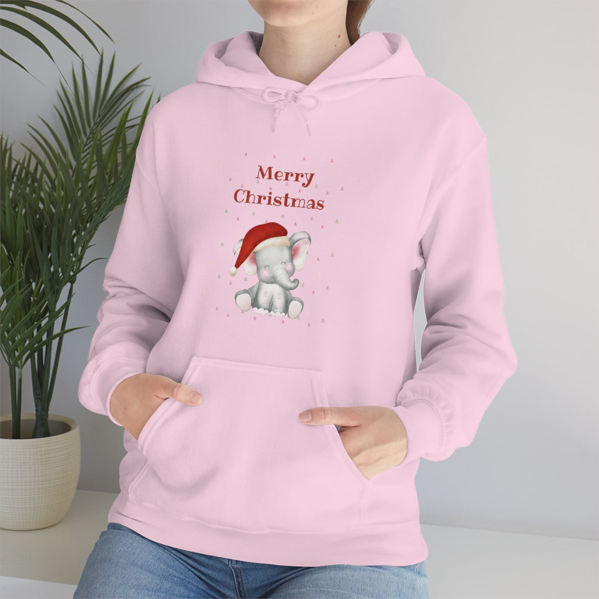 Cute Christmas Elephant Unisex Heavy Blend™ Hooded Sweatshirt