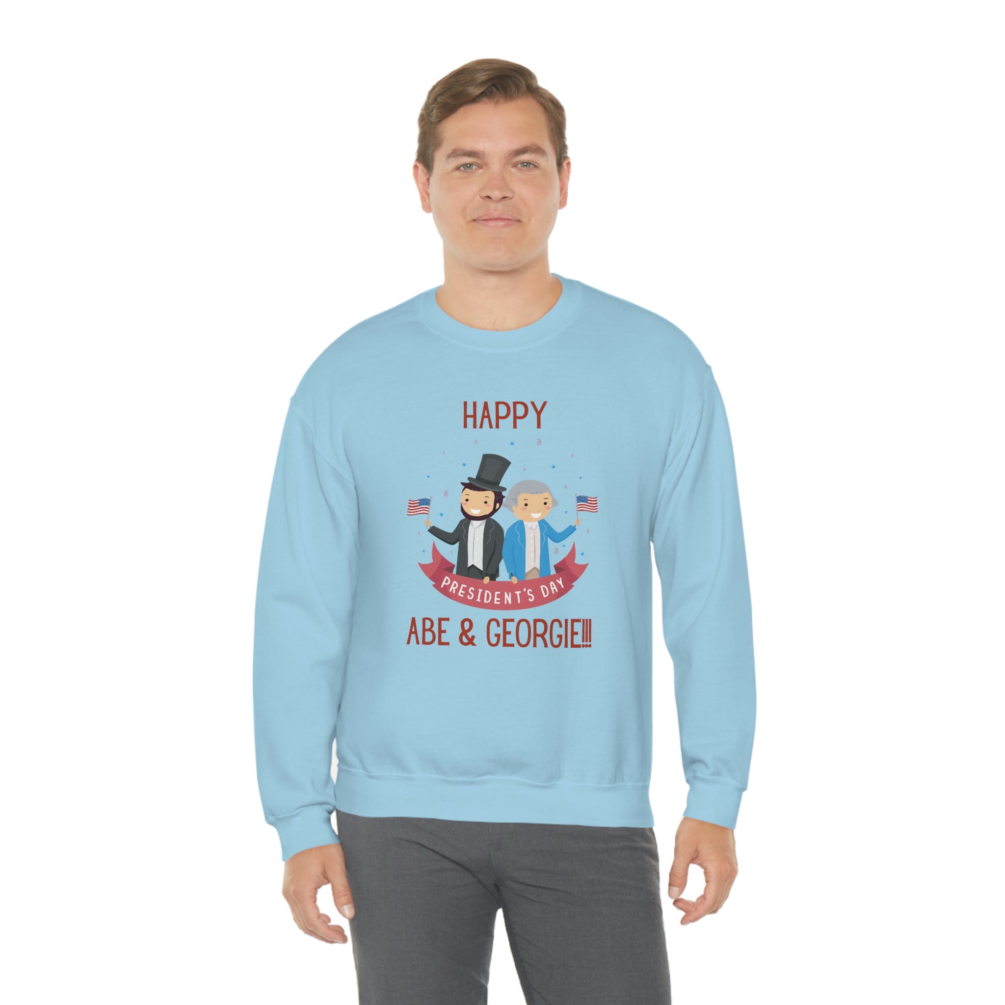 Happy President's Day Abe & Georgie!!! Unisex Heavy Blend™ Crewneck Sweatshirt