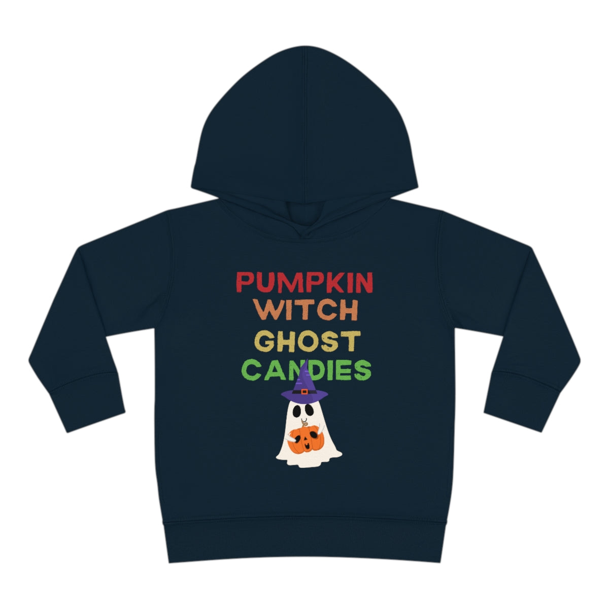 Pumpkin Witch Ghost Candies Toddler Pullover Fleece Hoodie