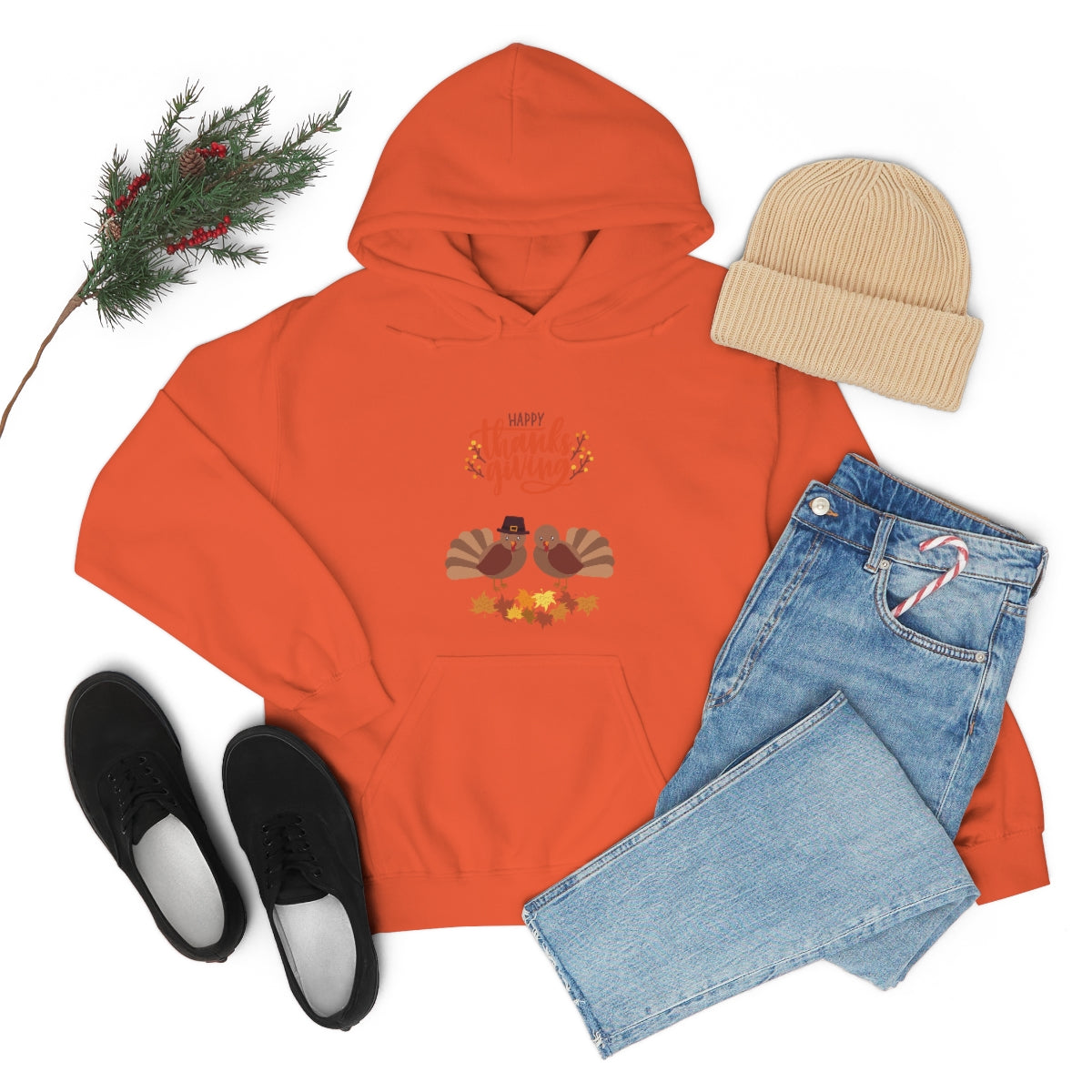 Cute Thanksgiving Turkey Pilgrims Unisex Heavy Blend™ Hooded Sweatshirt