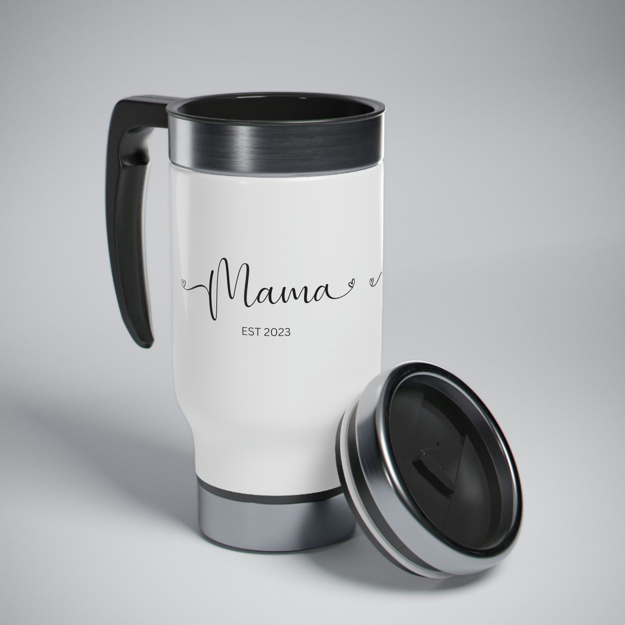 Happy Mama Day Stainless Steel Travel Mug with Handle, 14oz