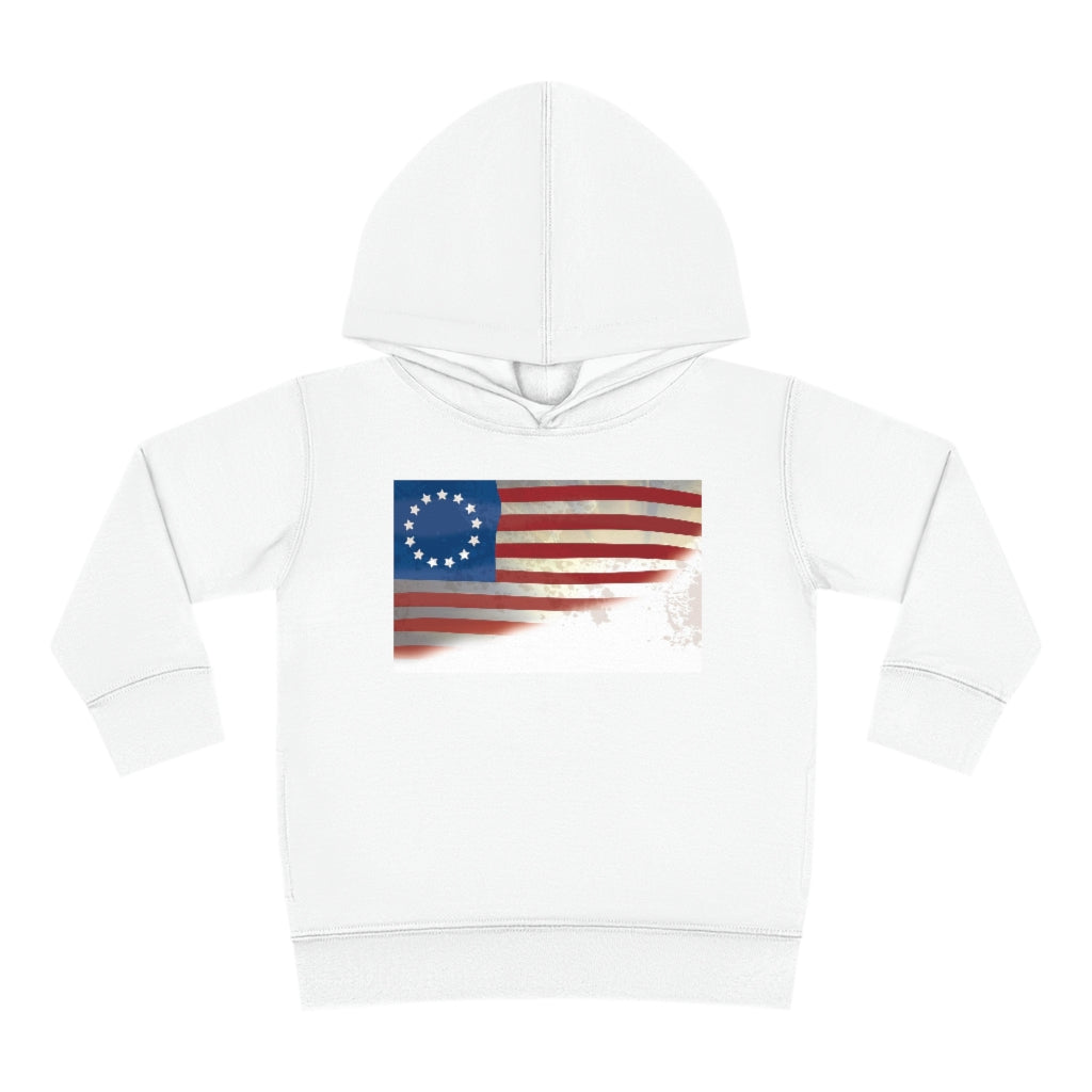 USA Flag Toddler Pullover Fleece Hoodie