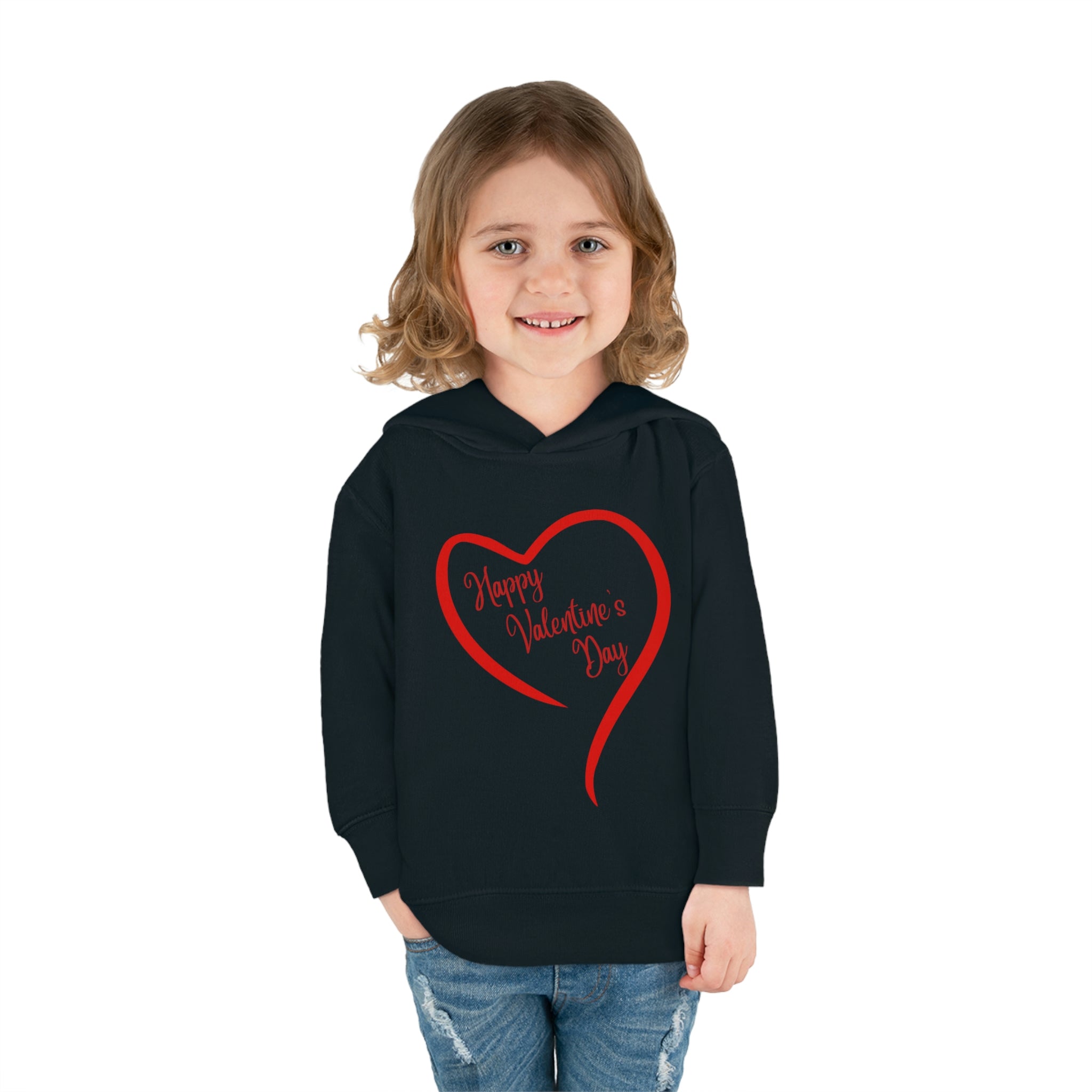 Happy Valentine's Day Toddler Pullover Fleece Hoodie