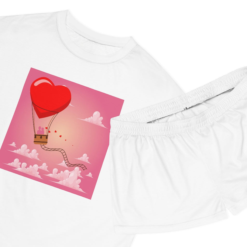 Happy Valentine's Women's Short Pajama Set (AOP)