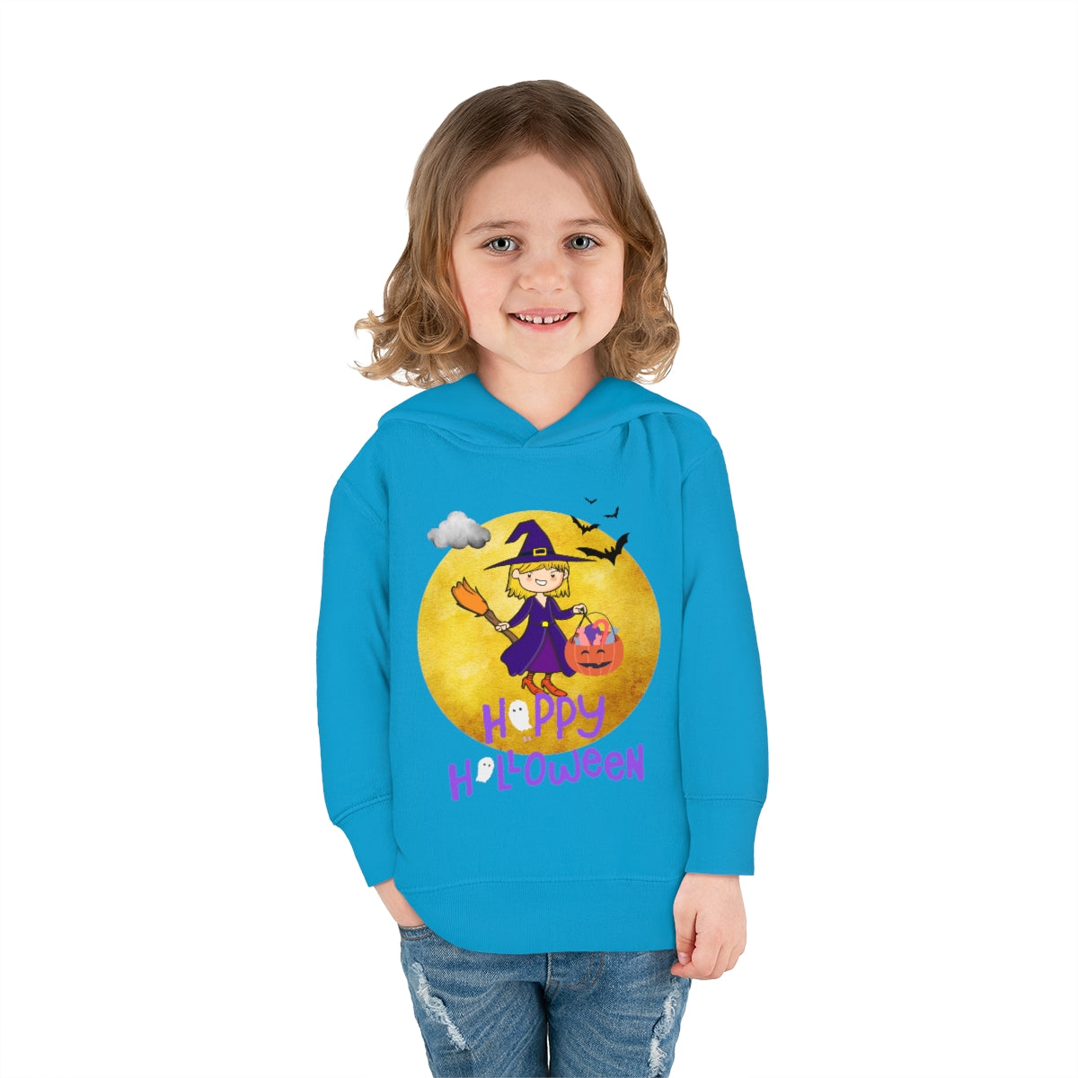 Halloween Witch Girl Toddler Pullover Fleece Hoodie