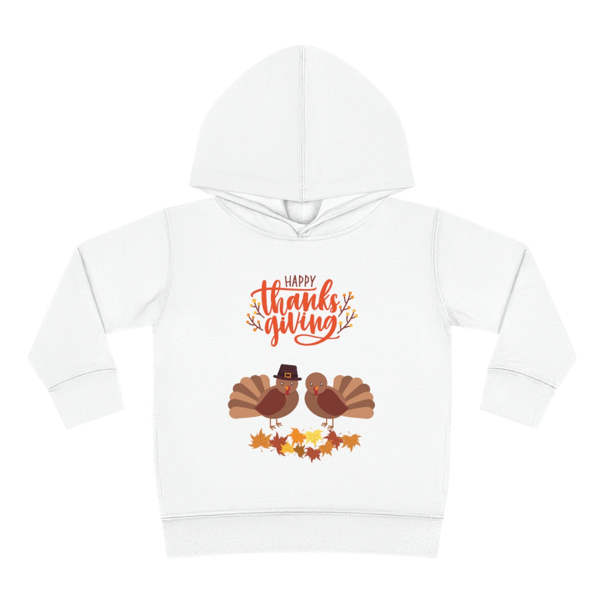 Cute Thanksgiving Turkey Pilgrim Toddler Pullover Fleece Hoodie