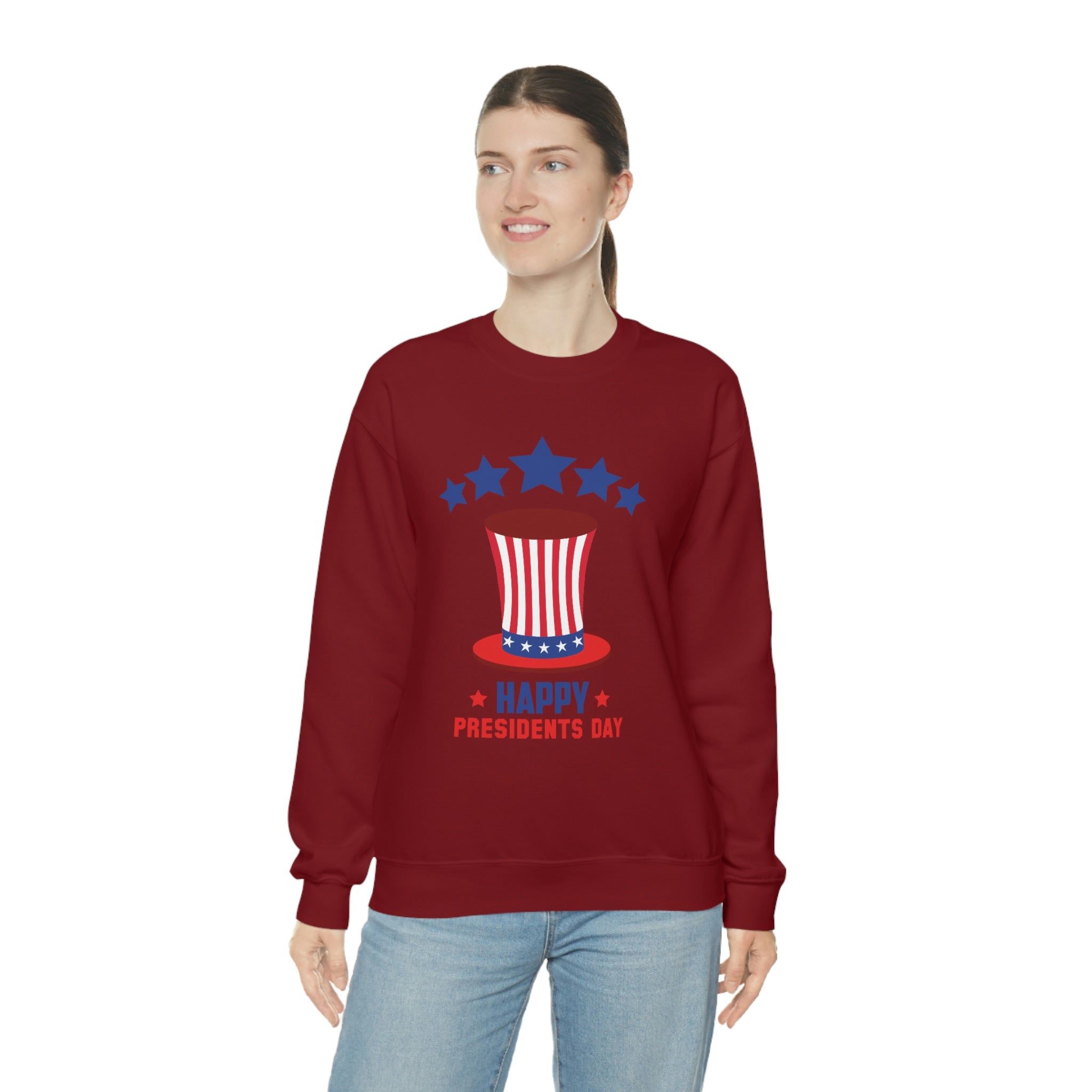 Happy President's Day Hat Unisex Heavy Blend™ Crewneck Sweatshirt