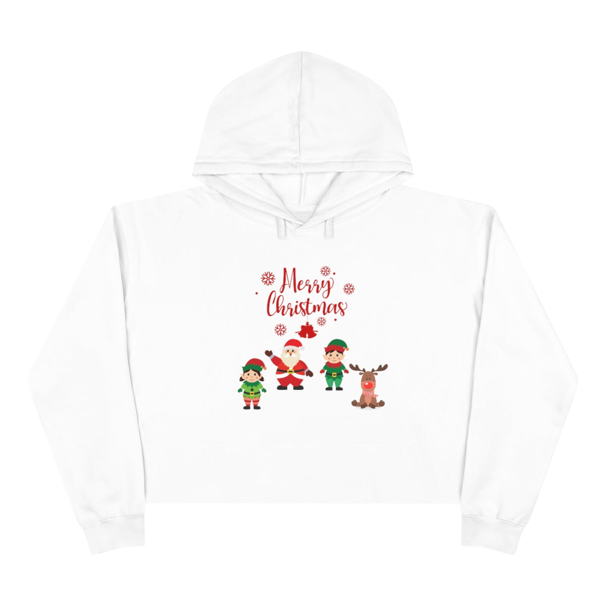 Merry Christmas From Santa & Helpers Crop Hoodie