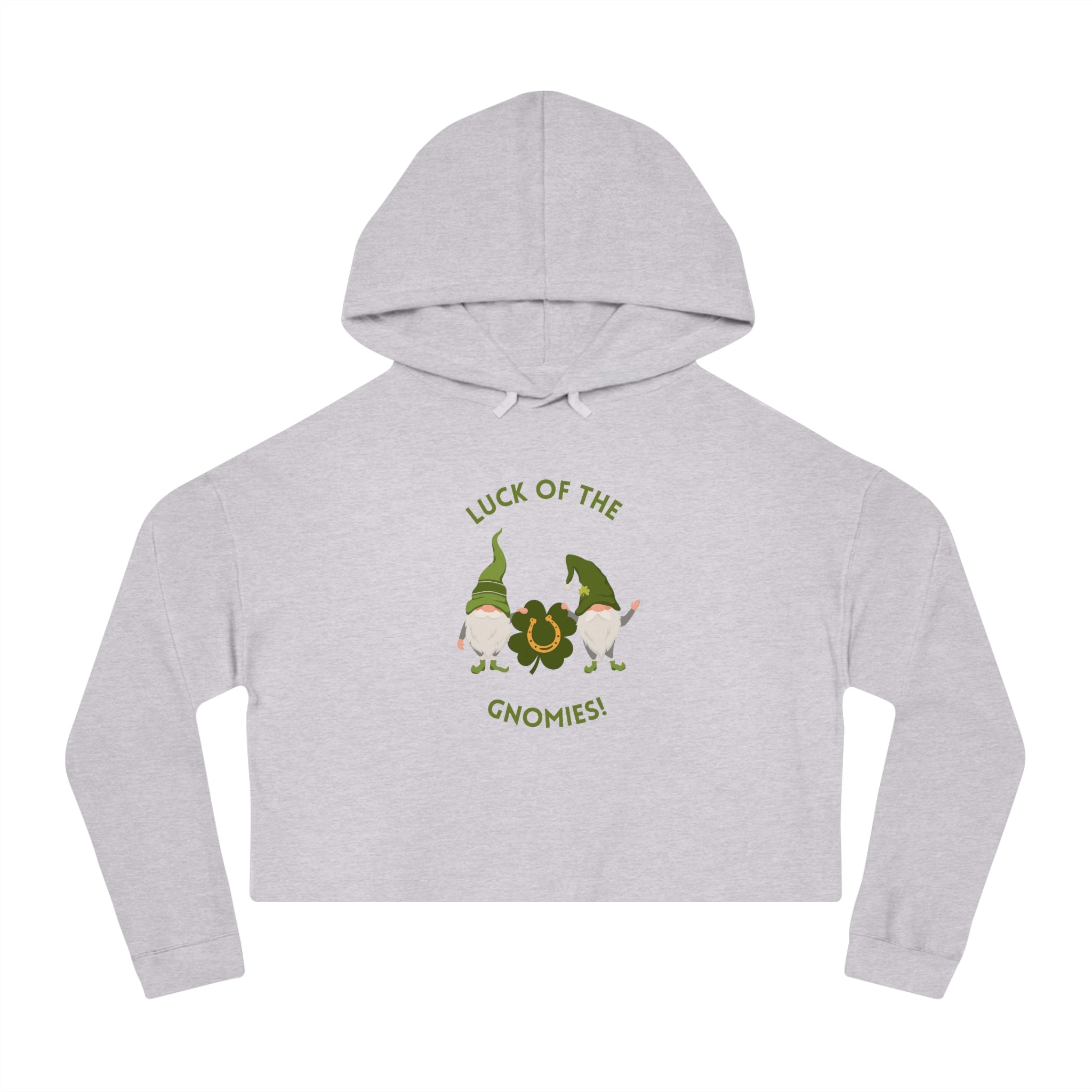 The Luck Of The Gnomies! Women’s Cropped Hooded Sweatshirt