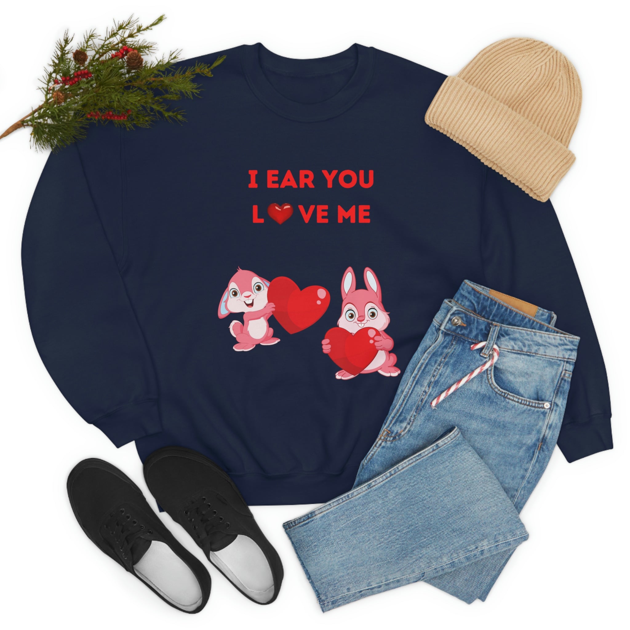 I Ear You Love Me Unisex Heavy Blend™ Crewneck Sweatshirt