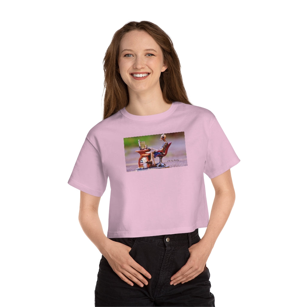 Merry Christmas Rudolf Champion Women's Heritage Cropped T-Shirt