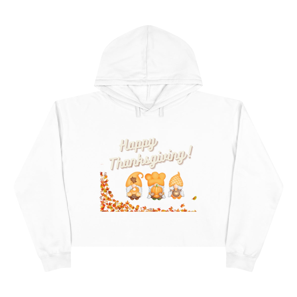 Happy Thanksgiving Gnome Crop Hoodie