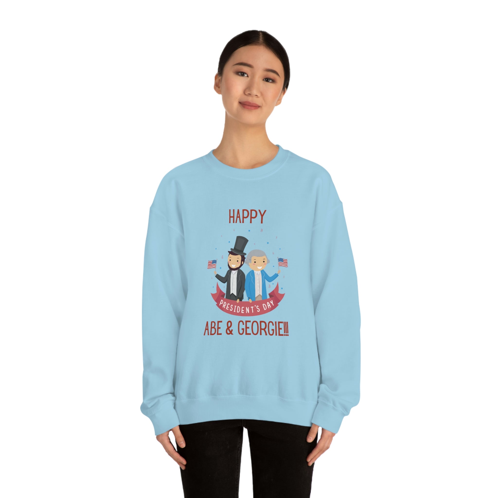 Happy President's Day Abe & Georgie!!! Unisex Heavy Blend™ Crewneck Sweatshirt