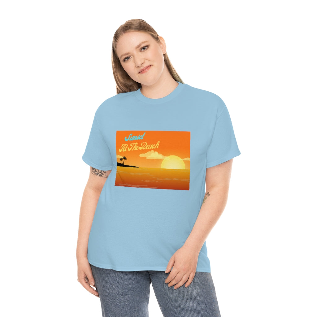 Sunset At The Beach Unisex Heavy Cotton Tee