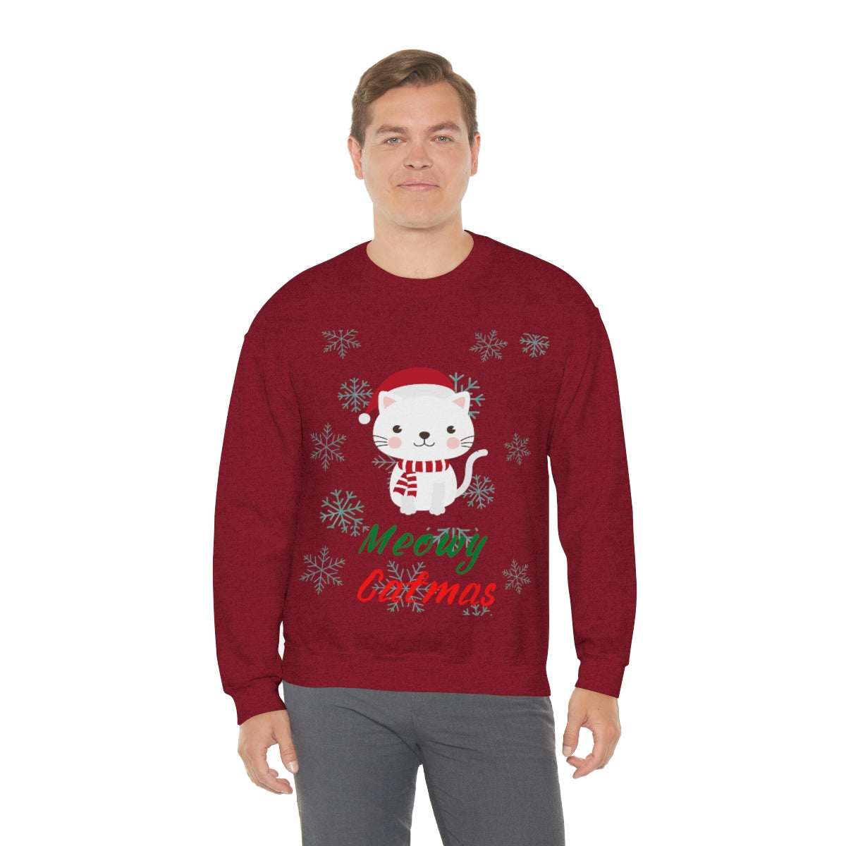 Meowy Catmas Unisex Heavy Blend™ Crewneck Sweatshirt