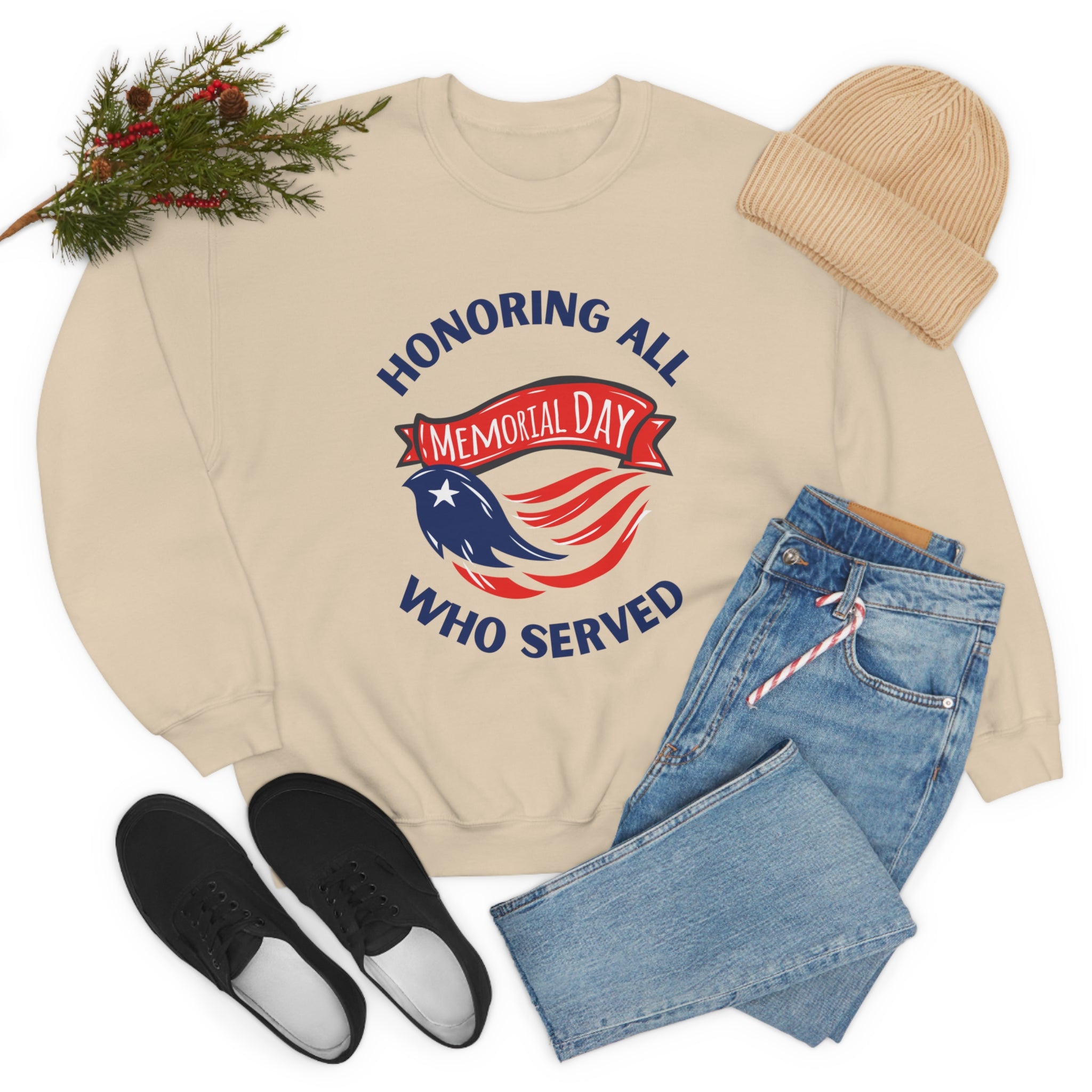 Memorial Day Honoring All Who Served Unisex Heavy Blend™ Crewneck Sweatshirt