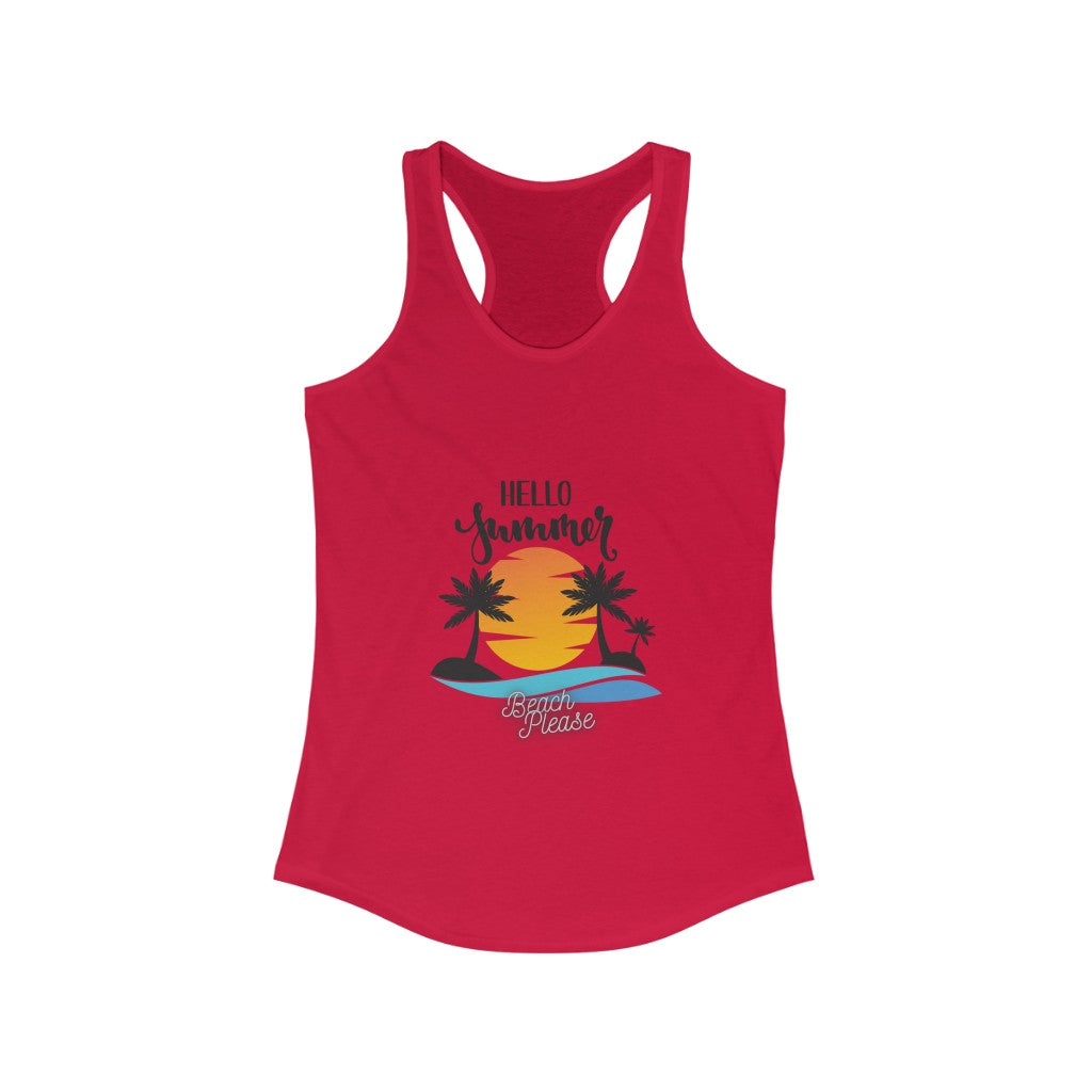 Hello Summer Beach Please Women's Ideal Racerback Tank