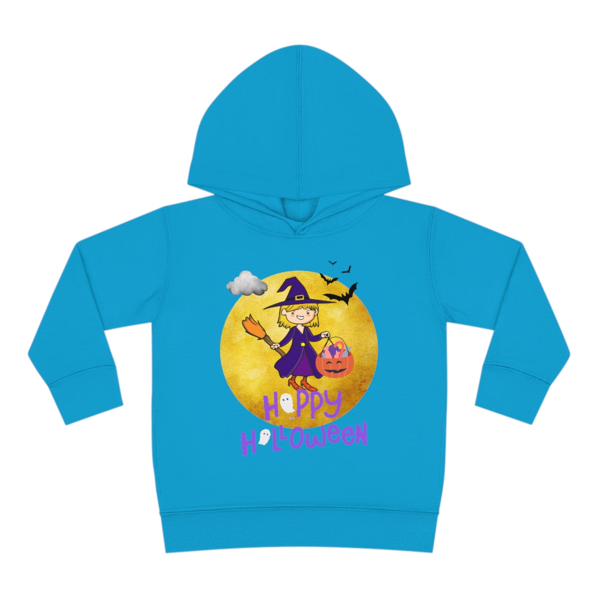 Halloween Witch Girl Toddler Pullover Fleece Hoodie