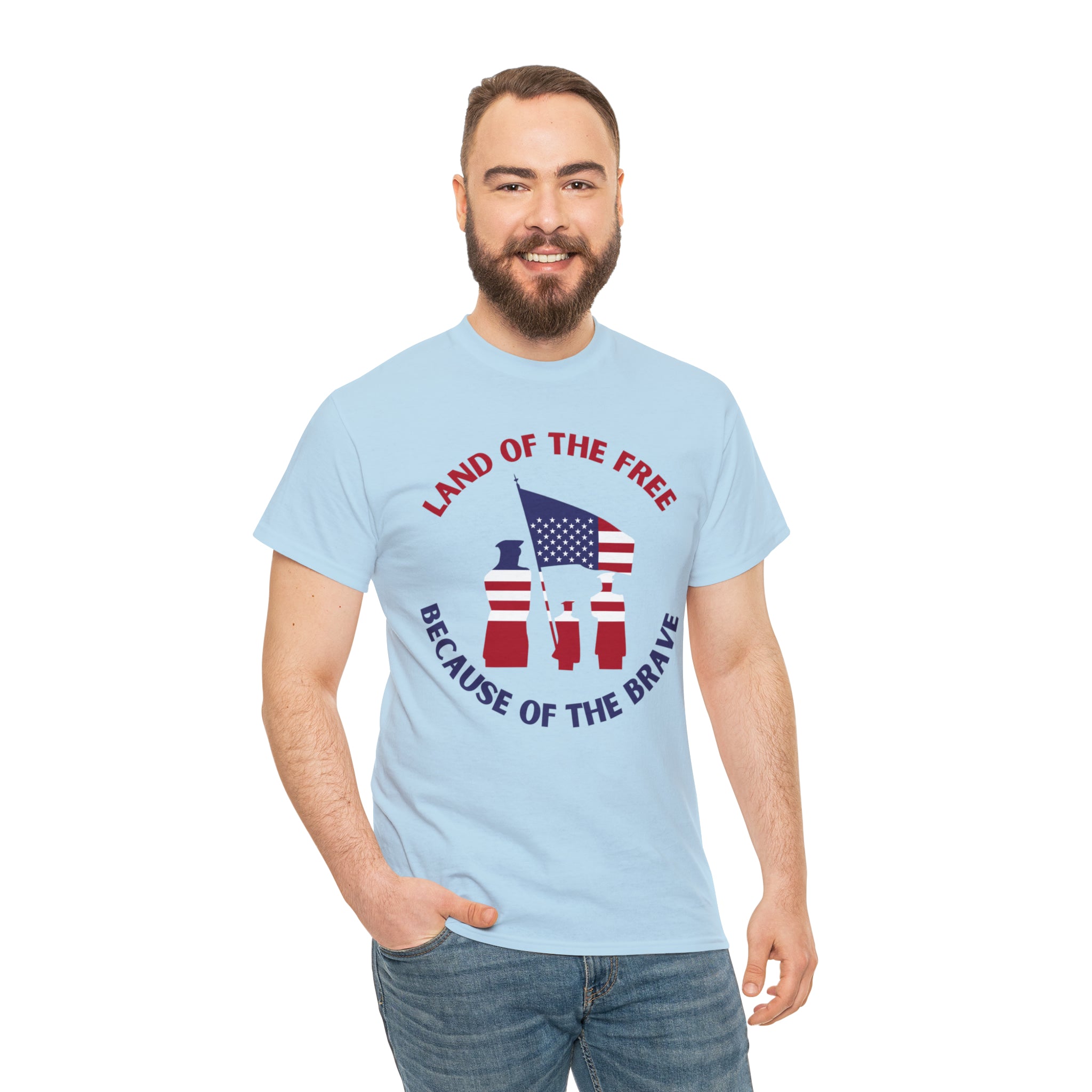 Memorial Day Land of The Free Unisex Heavy Cotton Tee