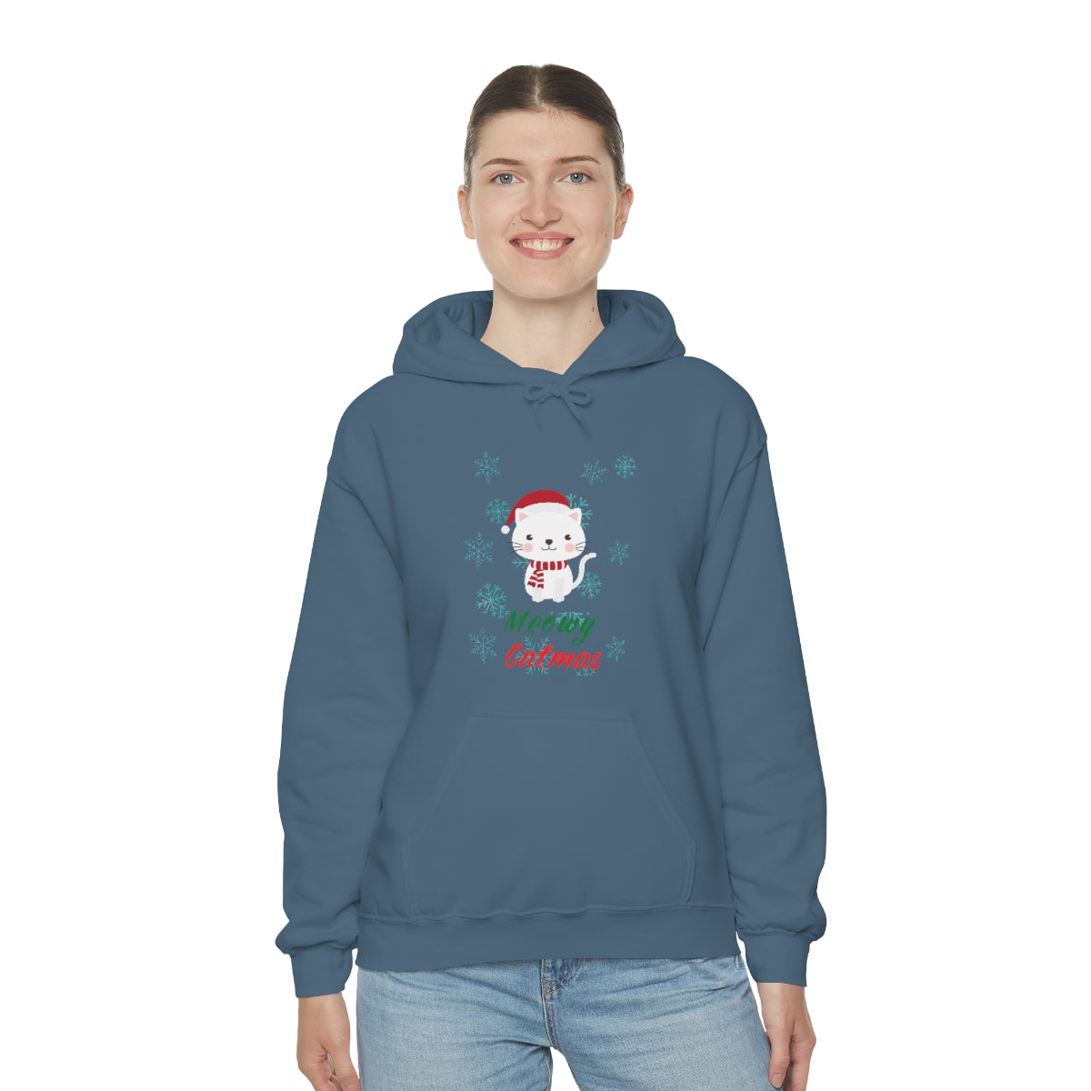 Meowy Catmas Unisex Heavy Blend™ Hooded Sweatshirt