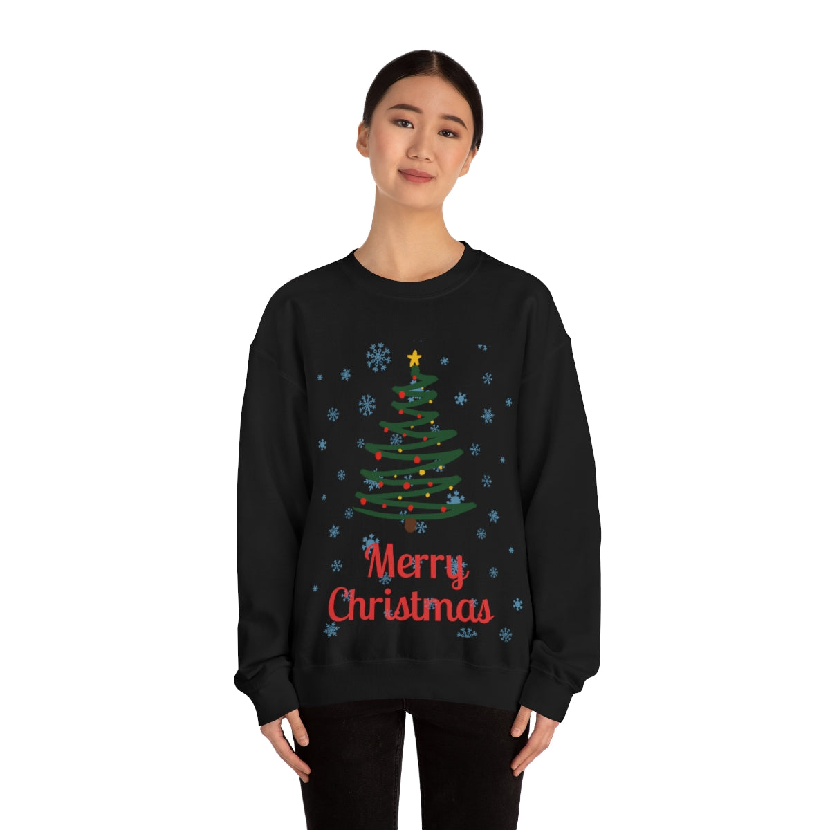 Merry Christmas Tree Unisex Heavy Blend™ Crewneck Sweatshirt