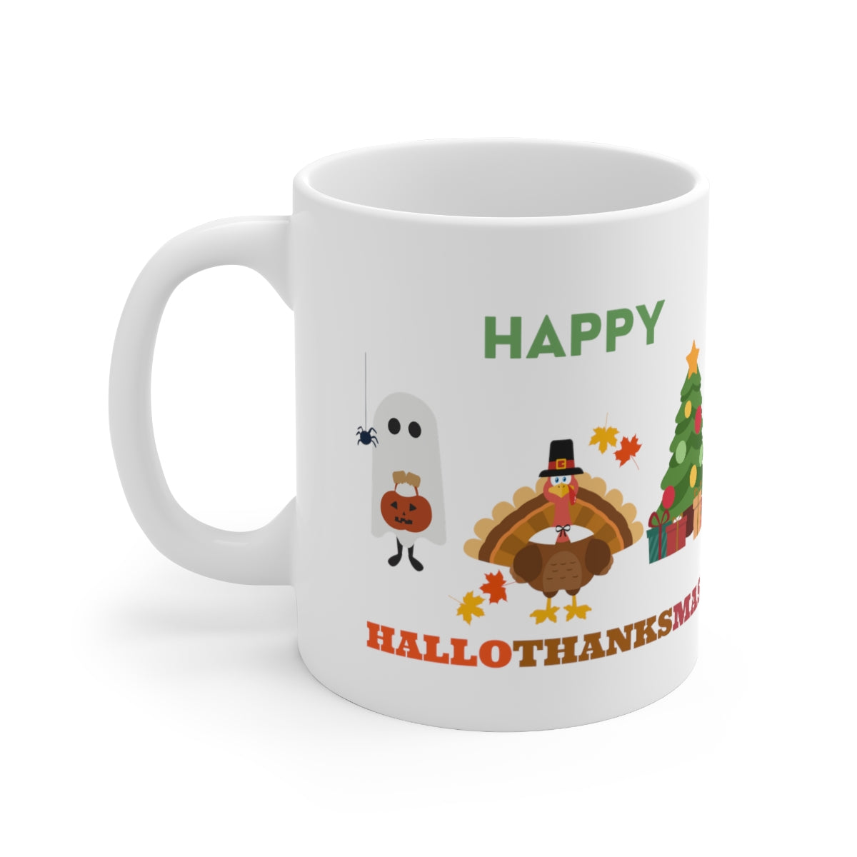 Happy Hallothanksmas Ceramic Mug 11oz