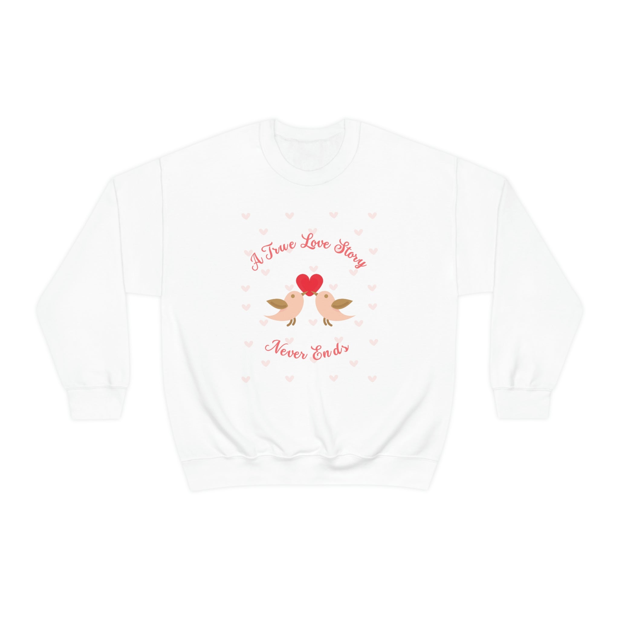 A True Love Story Never Ends Unisex Heavy Blend™ Crewneck Sweatshirt