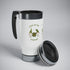 The Luck Of The Gnomies! Stainless Steel Travel Mug with Handle, 14oz