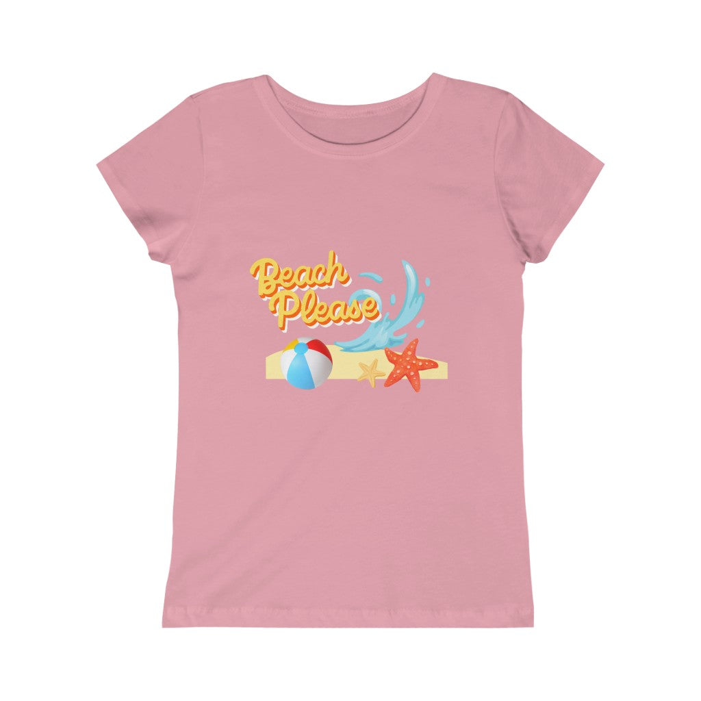 Beach Please Beach Ball Girls Princess Tee