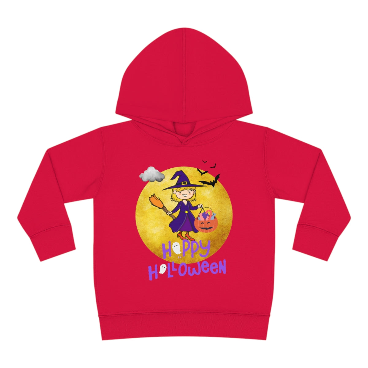 Halloween Witch Girl Toddler Pullover Fleece Hoodie