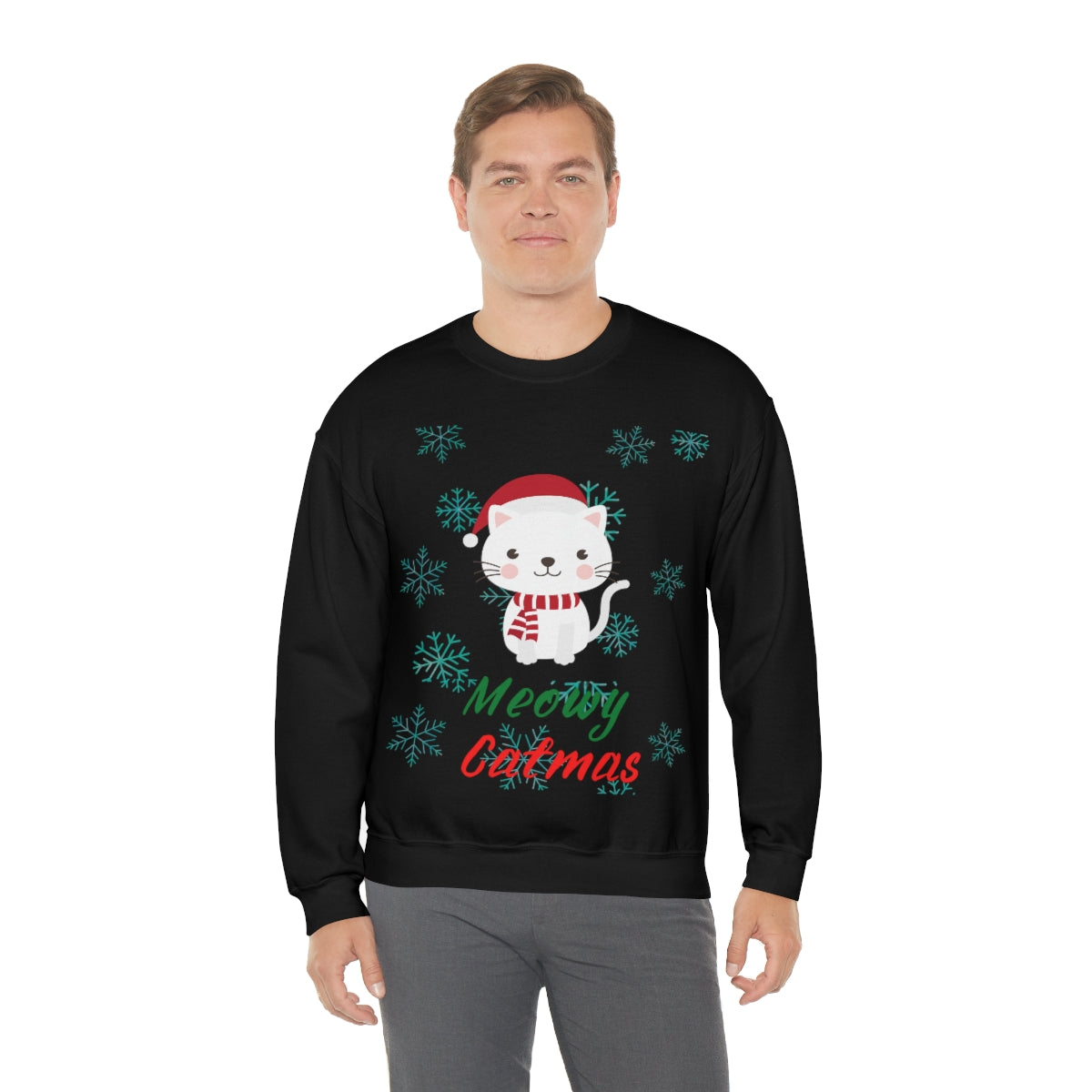 Meowy Catmas Unisex Heavy Blend™ Crewneck Sweatshirt