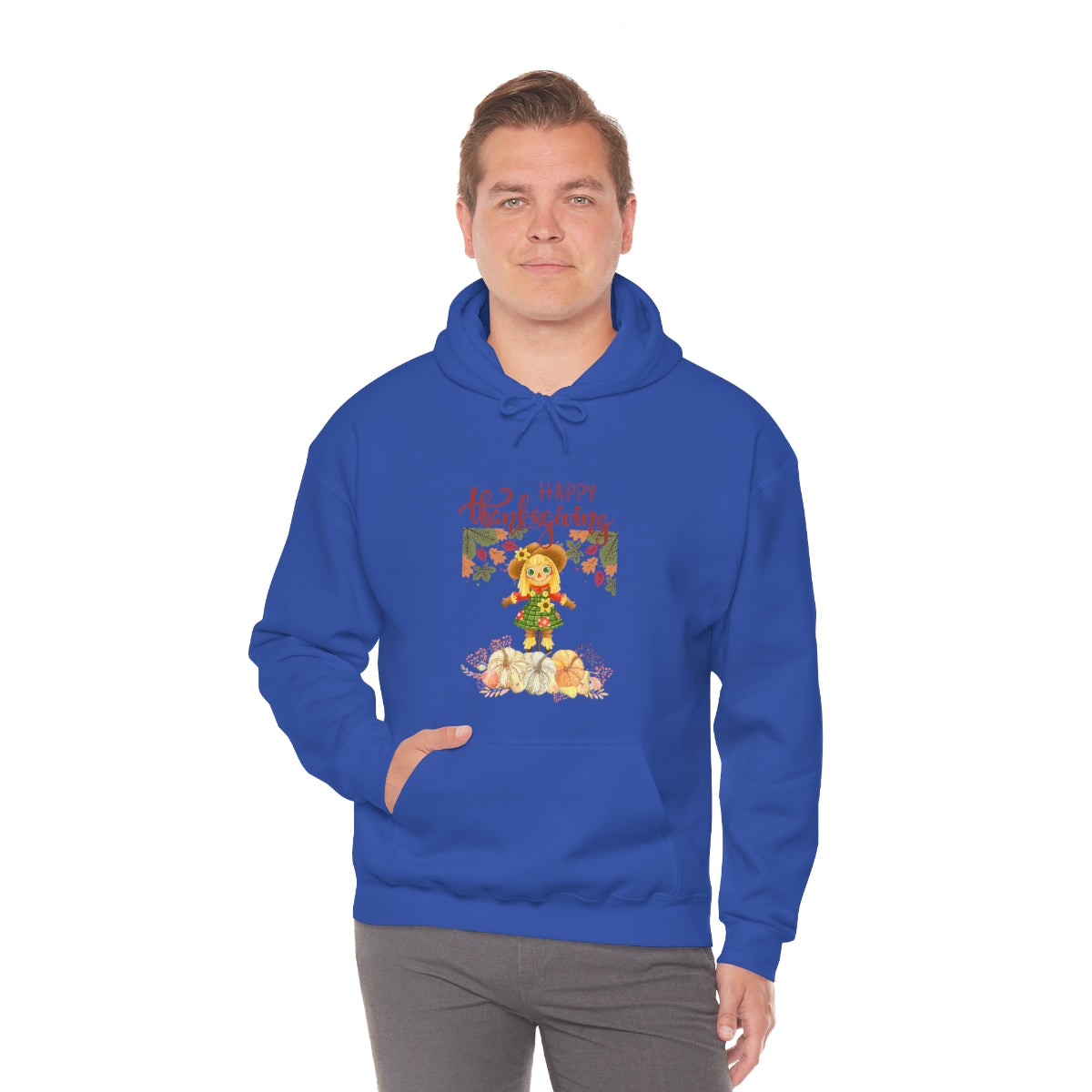 Scarecrow Happy Thanksgiving Unisex Heavy Blend™ Hooded Sweatshirt