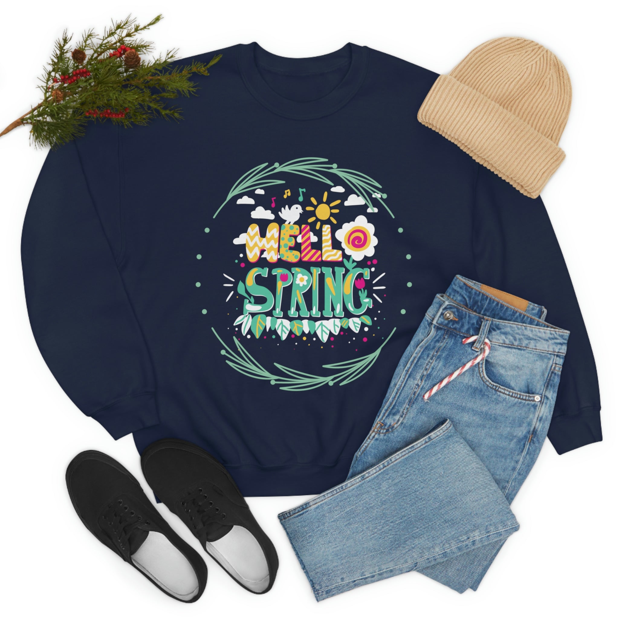 Hello Spring Unisex Heavy Blend™ Crewneck Sweatshirt