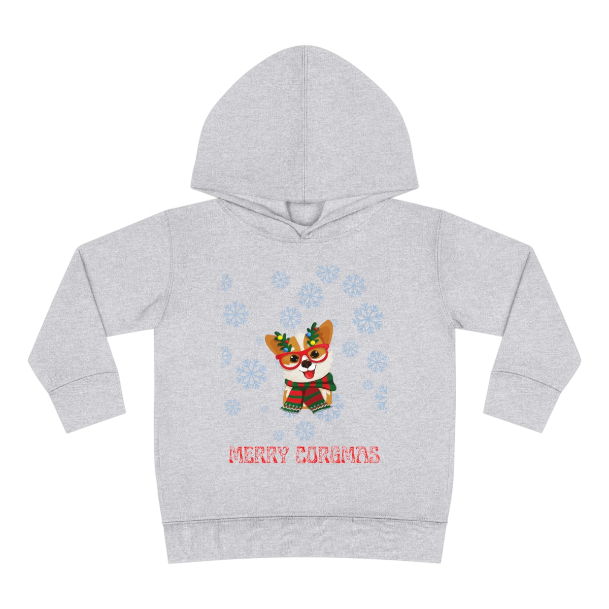 Merry Corgmas Toddler Pullover Fleece Hoodie
