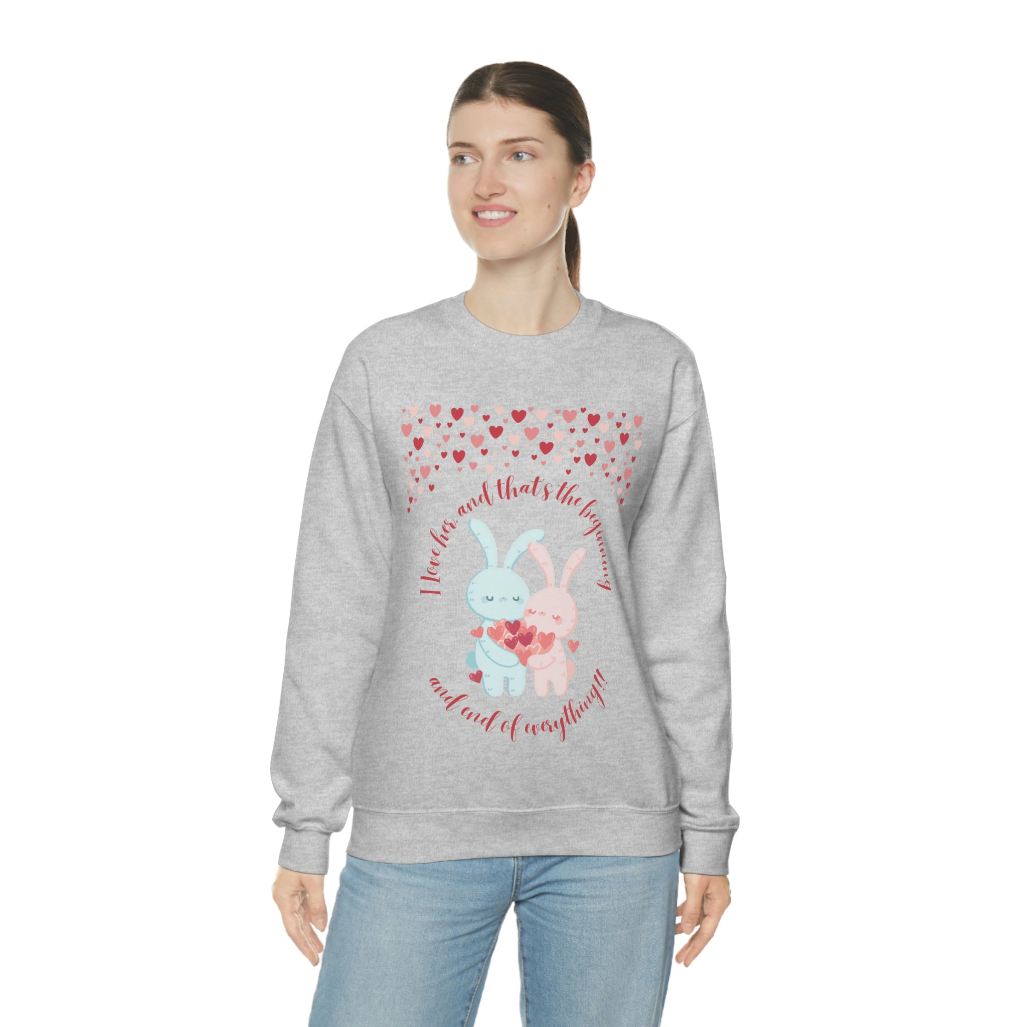 The I Love Her U & Me Unisex Heavy Blend™ Crewneck Sweatshirt