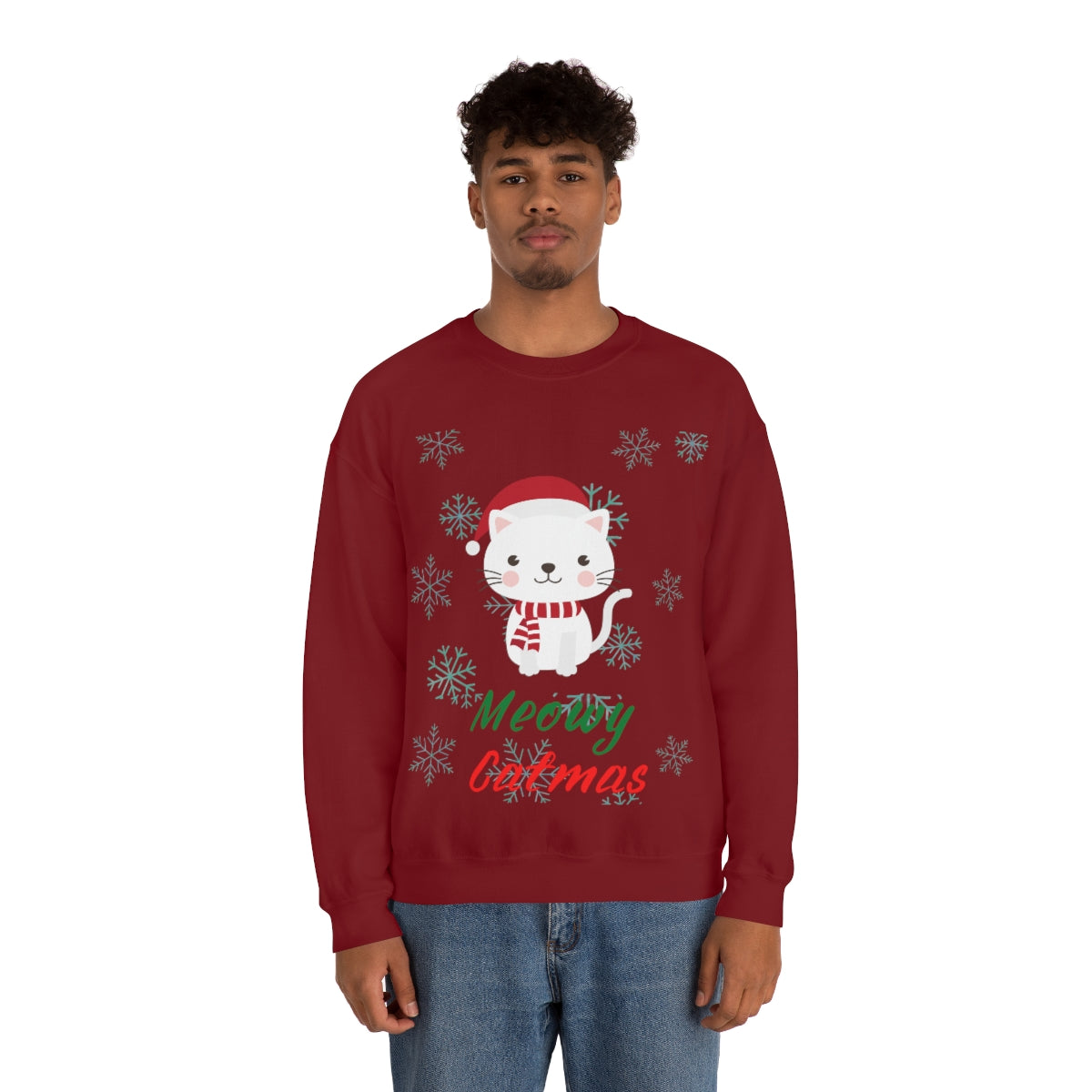 Meowy Catmas Unisex Heavy Blend™ Crewneck Sweatshirt