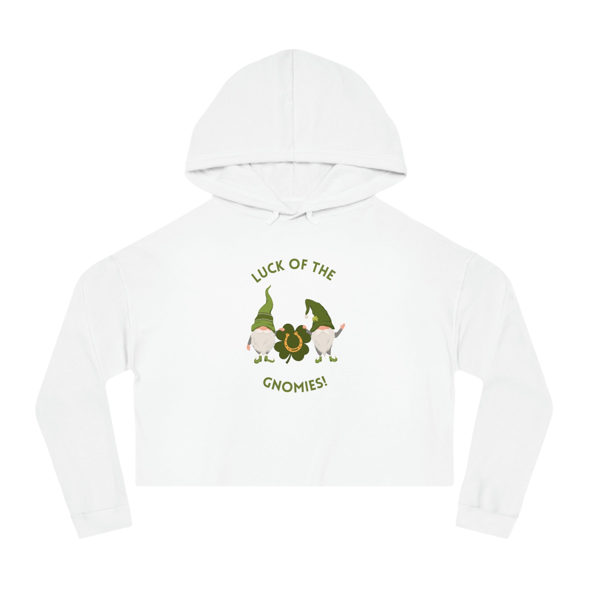 The Luck Of The Gnomies! Women’s Cropped Hooded Sweatshirt