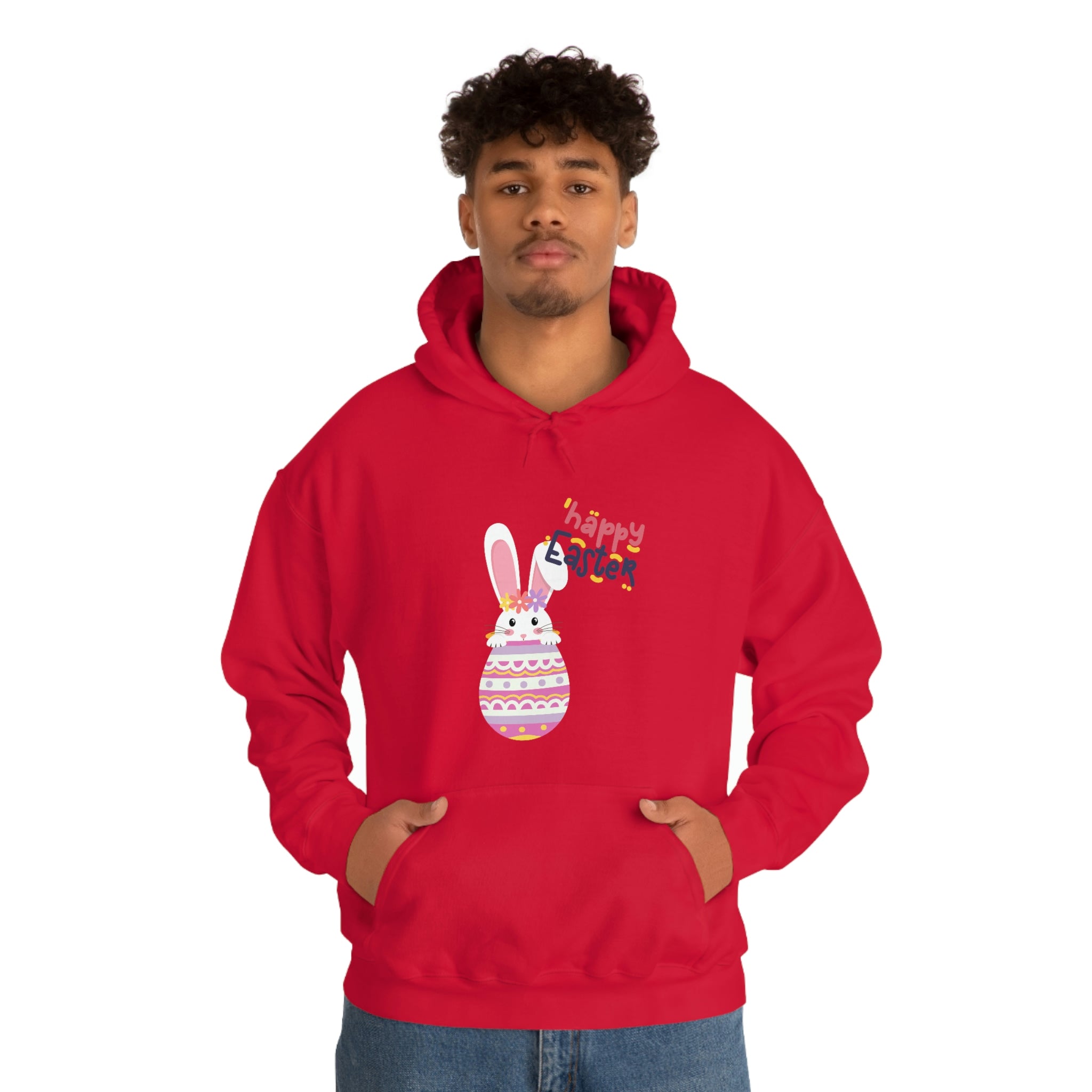 Happy Easter Day Bunny Unisex Heavy Blend™ Hooded Sweatshirt