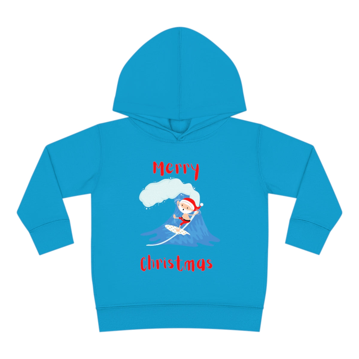 Surfing Santa Toddler Pullover Fleece Hoodie