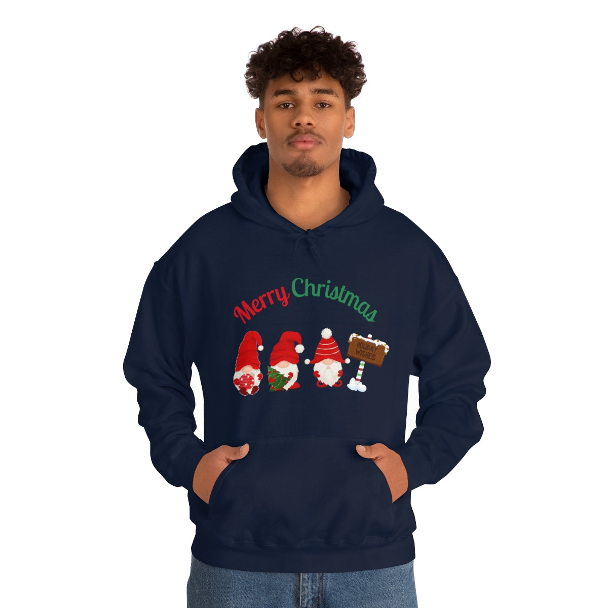 Cute Gnome Merry Christmas Unisex Heavy Blend™ Hooded Sweatshirt