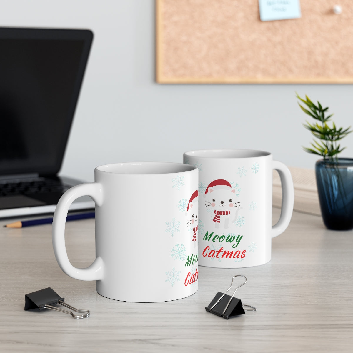 Meowy Catmas Ceramic Mug 11oz