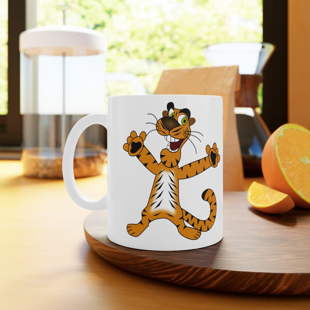 Tiger White Ceramic Mug, 11oz and 15oz
