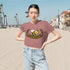 Bee Happy Women's Flowy Cropped Tee