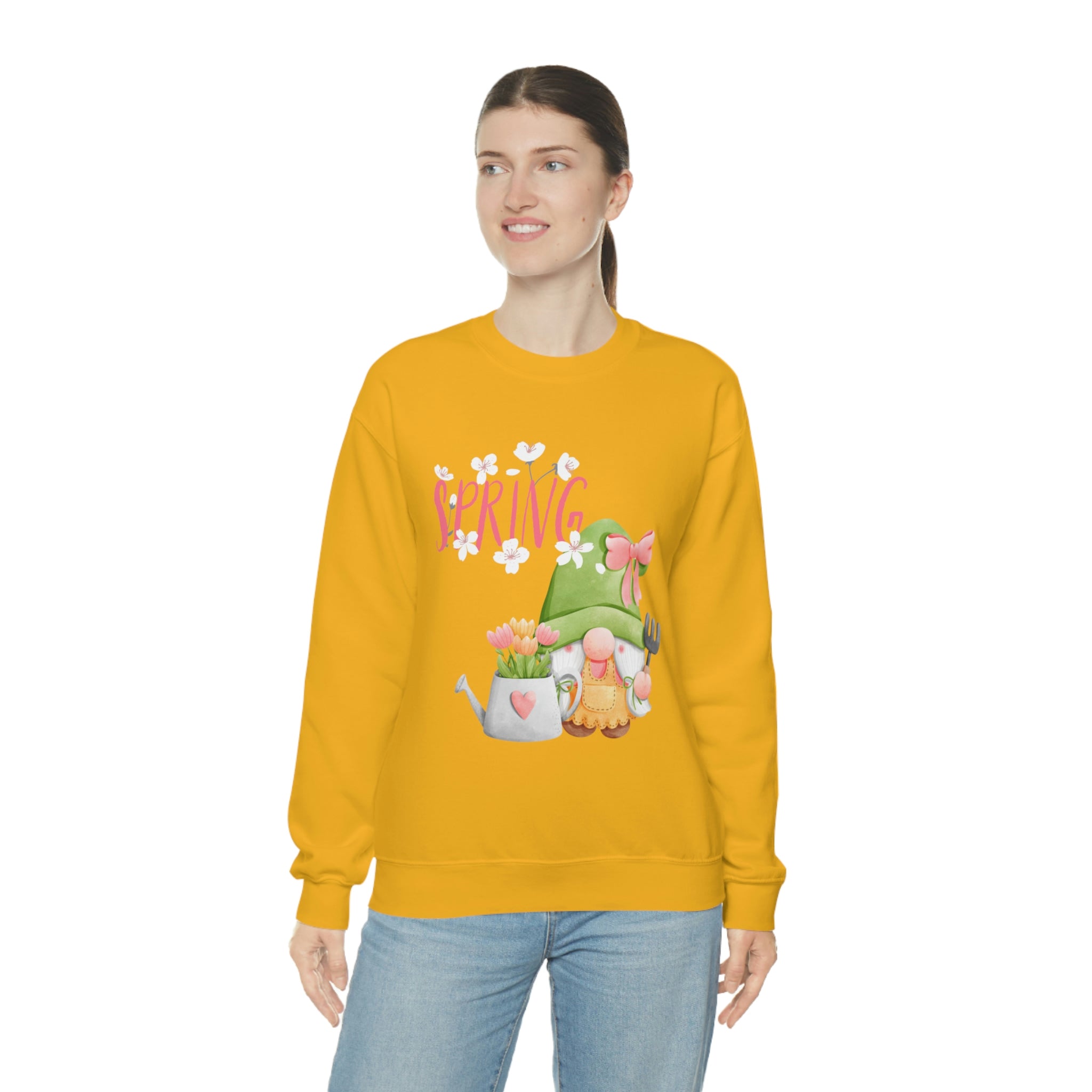 Gnome Happy Spring Unisex Heavy Blend™ Crewneck Sweatshirt