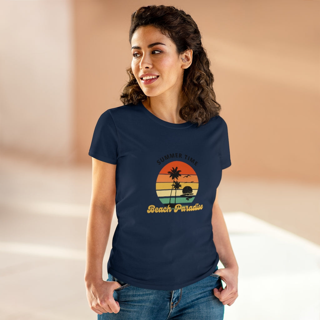 Beach Paradise Women's Midweight Cotton Tee