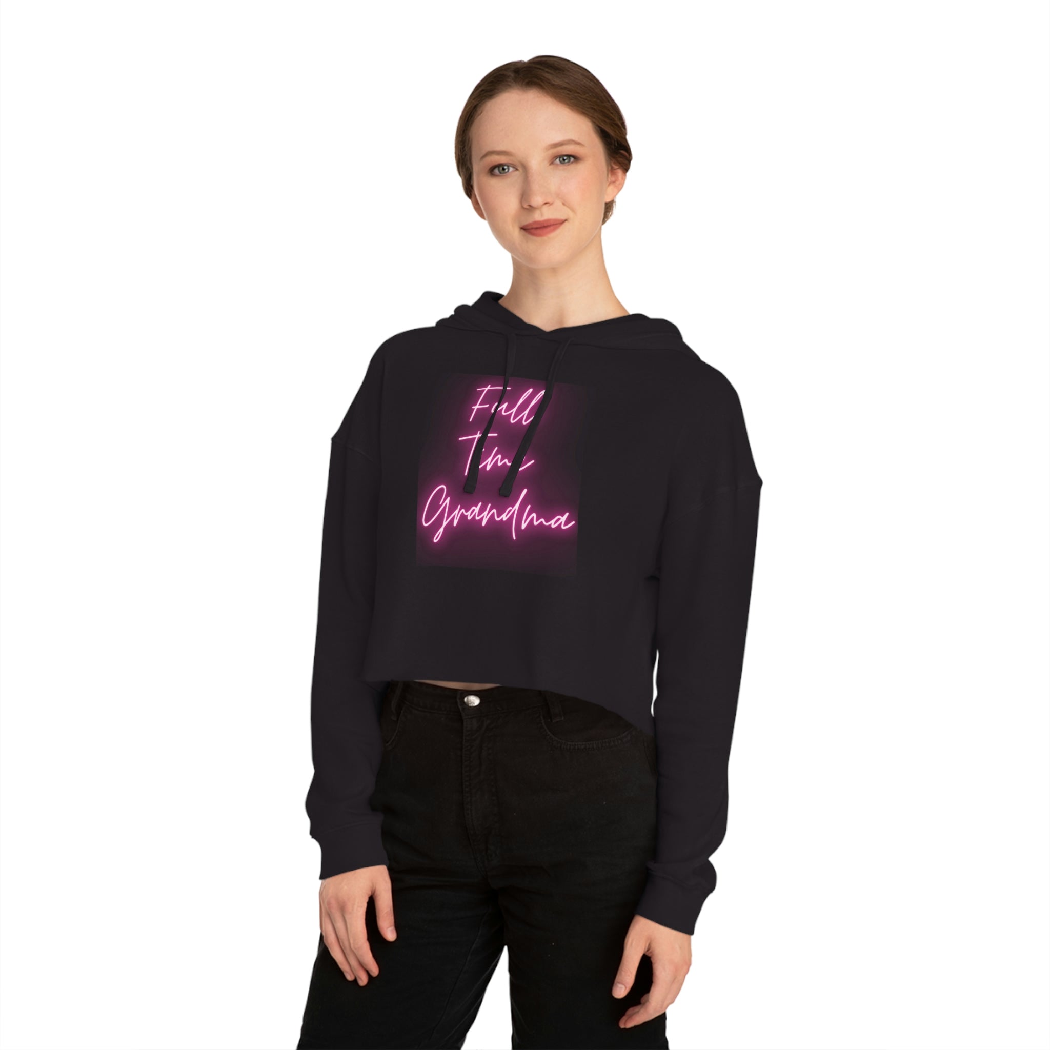 Full Time Grandma Women’s Cropped Hooded Sweatshirt