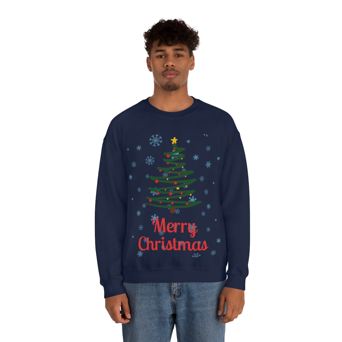 Merry Christmas Tree Unisex Heavy Blend™ Crewneck Sweatshirt
