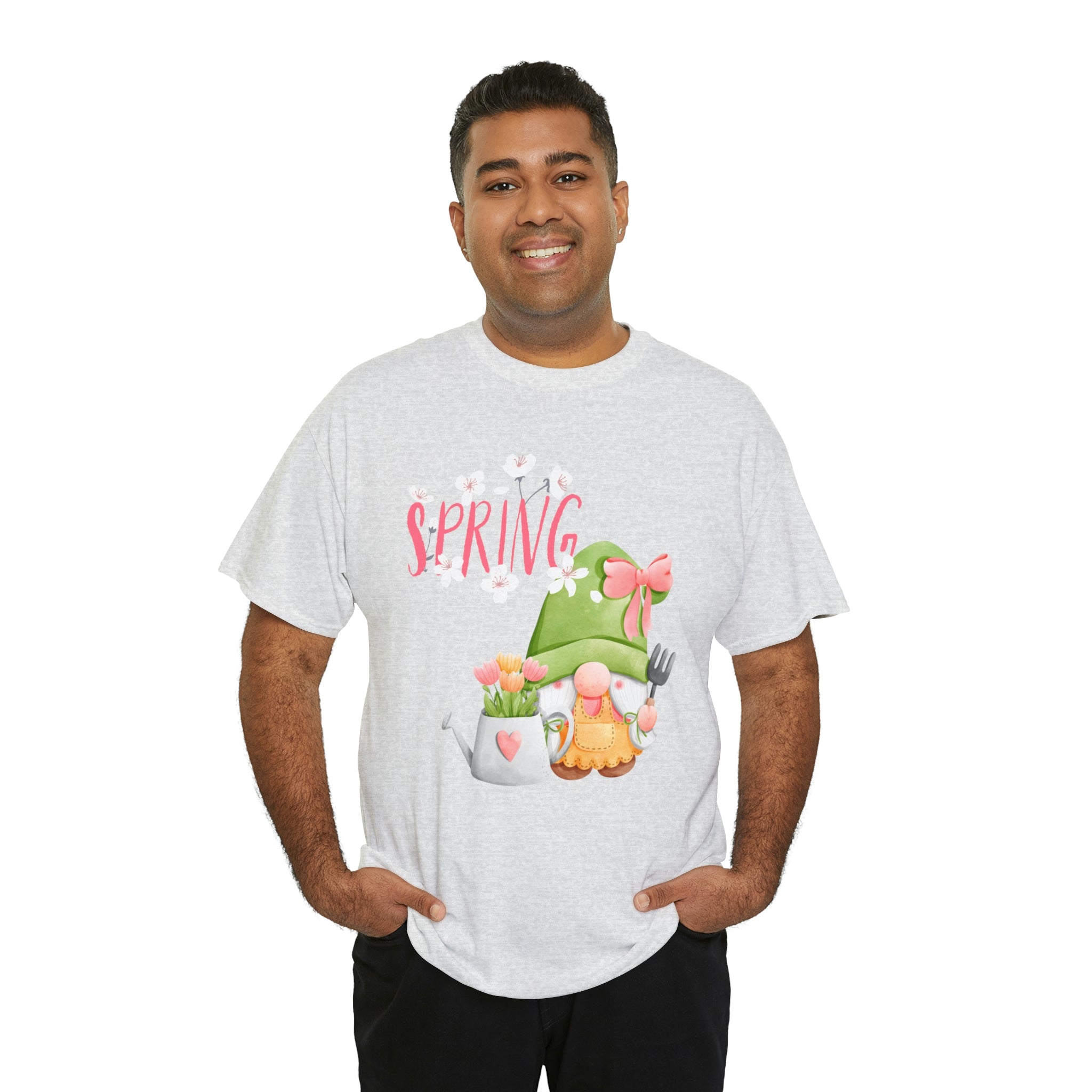 Gnome Happy Spring Unisex Heavy Cotton Tee