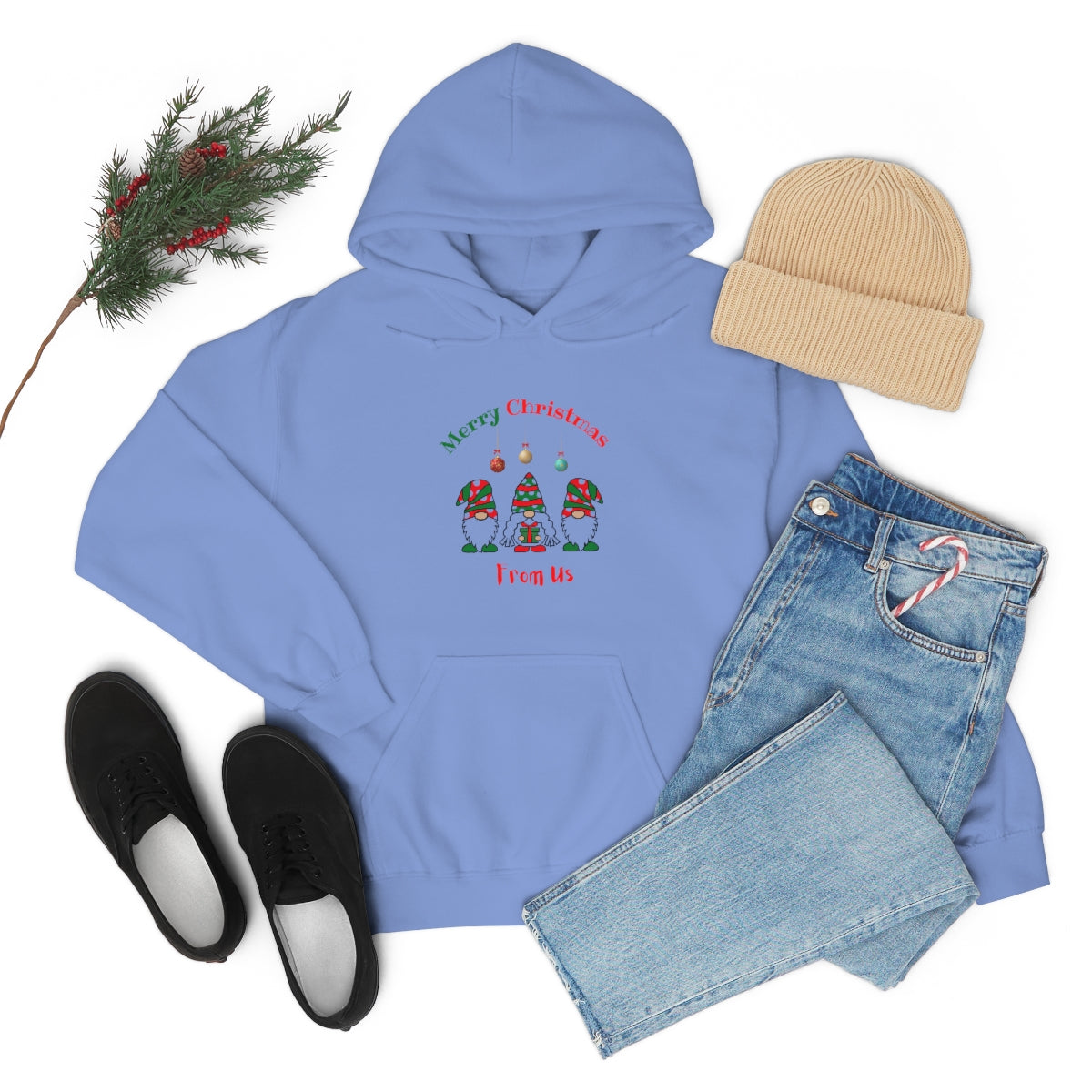 Gnomes Merry Christmas  Unisex Heavy Blend™ Hooded Sweatshirt